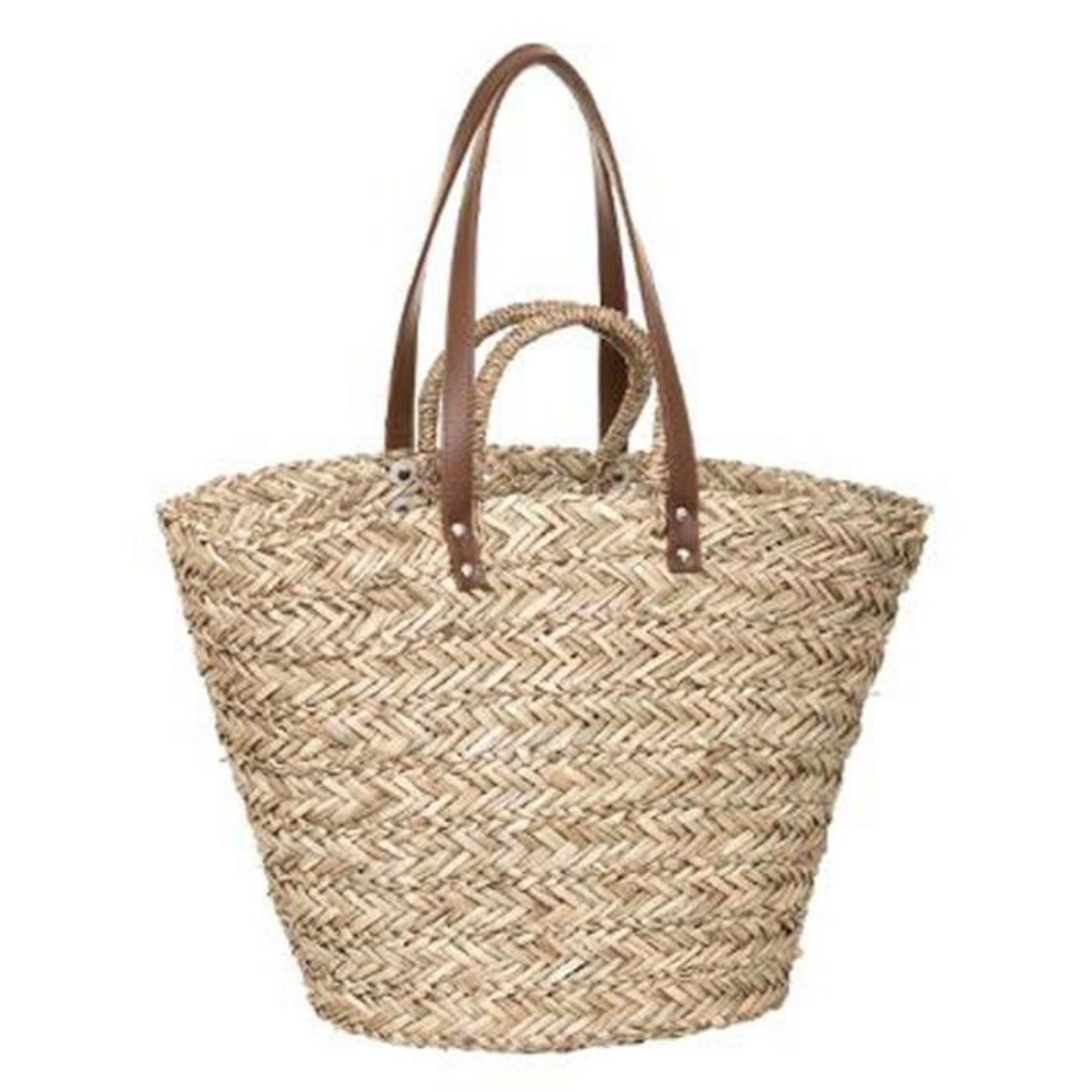 Panier Shopping Osier Naturel FIVE Simply Smart - 4 Anses - 36cm - Idéal Marché & Courses