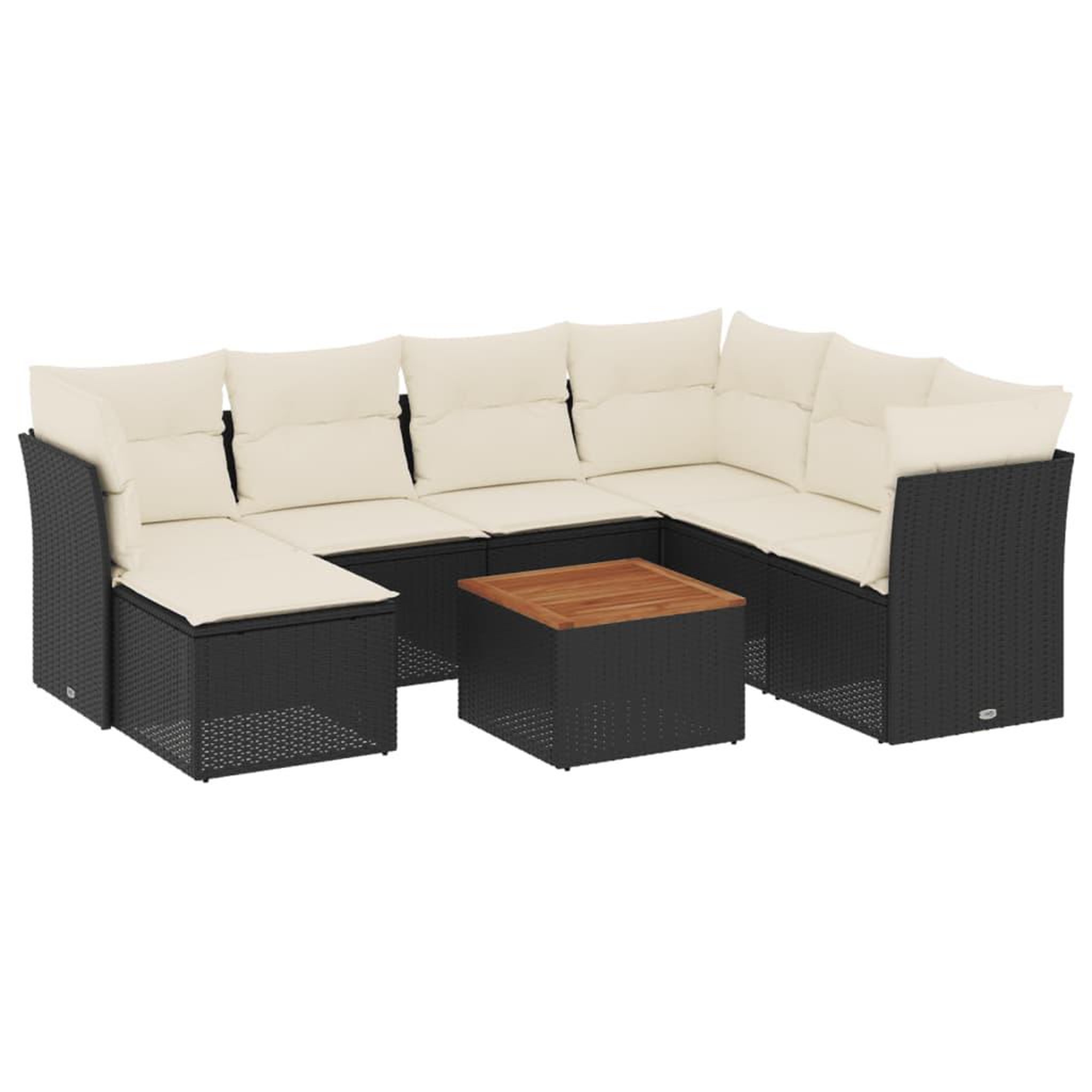 Voir la diapositive 2 : VIDAXL Salon de jardin 8 pcs avec coussins noir resine tressee
