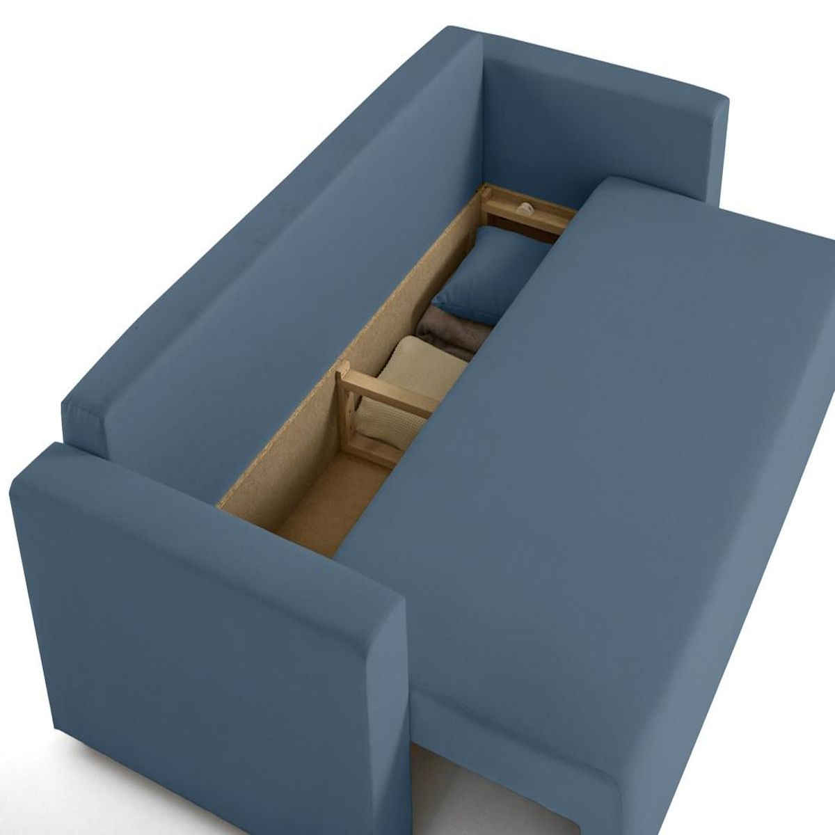 BEST MOBILIER Regala - canapé 3 places - convertible avec coffre - en tissu