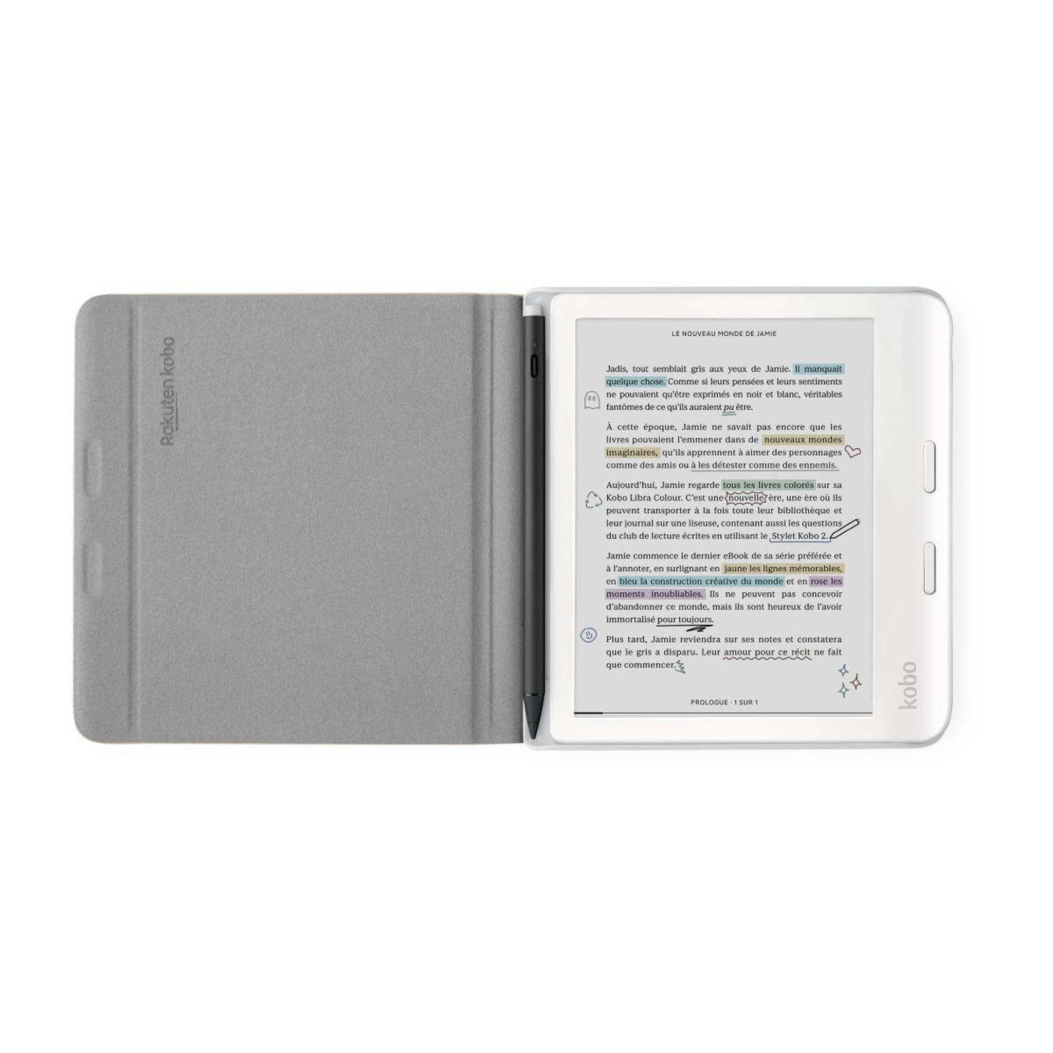 Voir la diapositive 3 : kobo Etui libra colour cover notebook beige