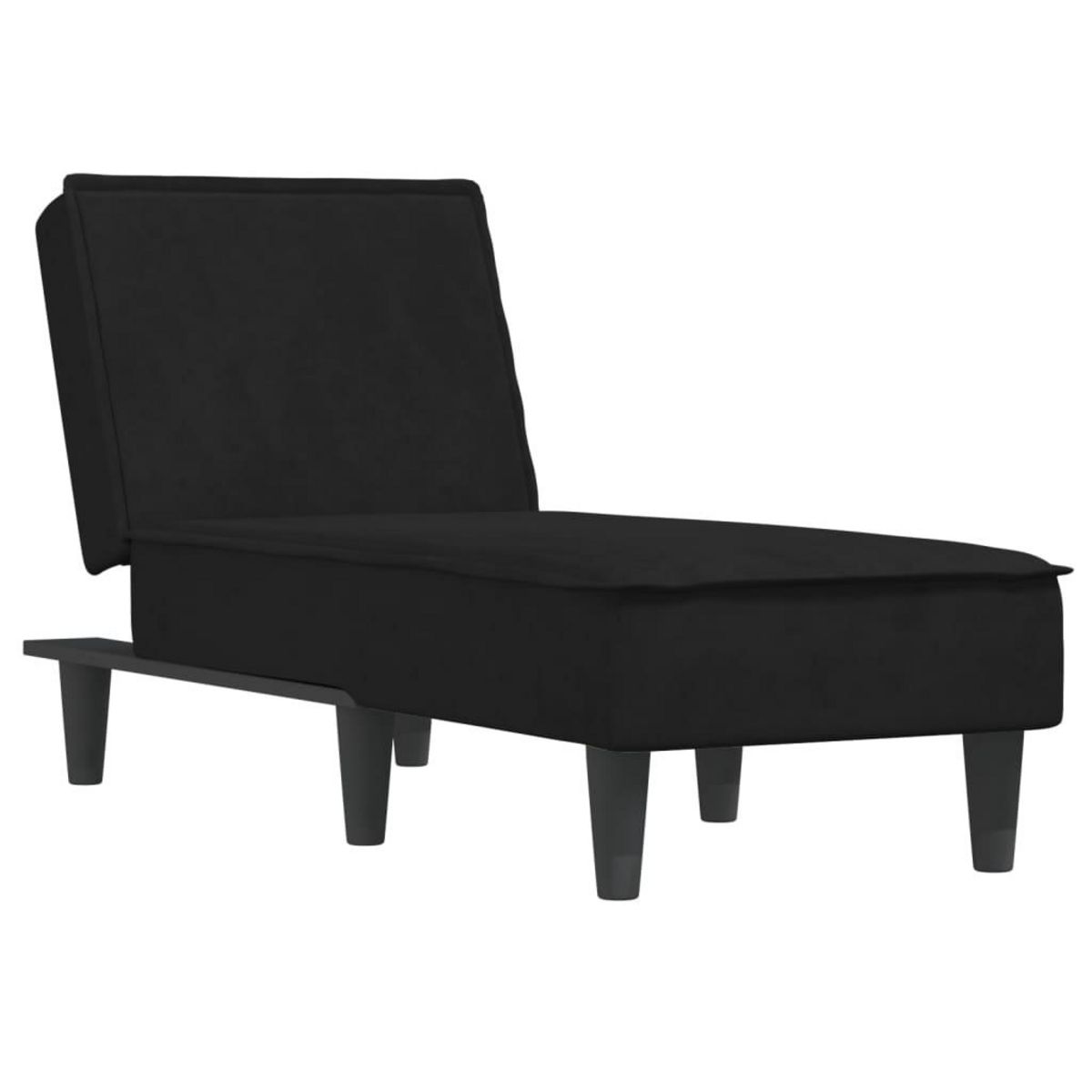 VIDAXL Chaise longue noir velours