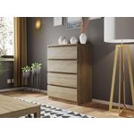 BEST MOBILIER Celia - commode 4 tiroirs - effet bois - 70 cm - style contemporain. Coloris disponibles : Marron