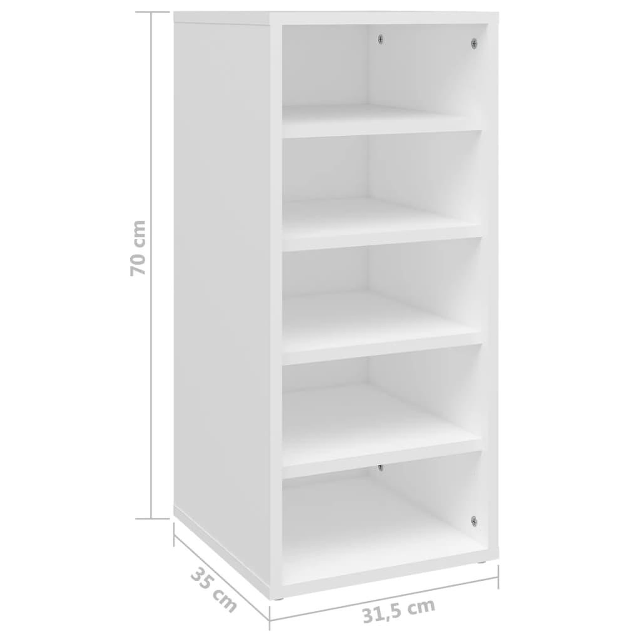 Voir la diapositive 6 : VIDAXL Armoire a chaussures Blanc 31,5x35x70 cm Bois d'ingenierie