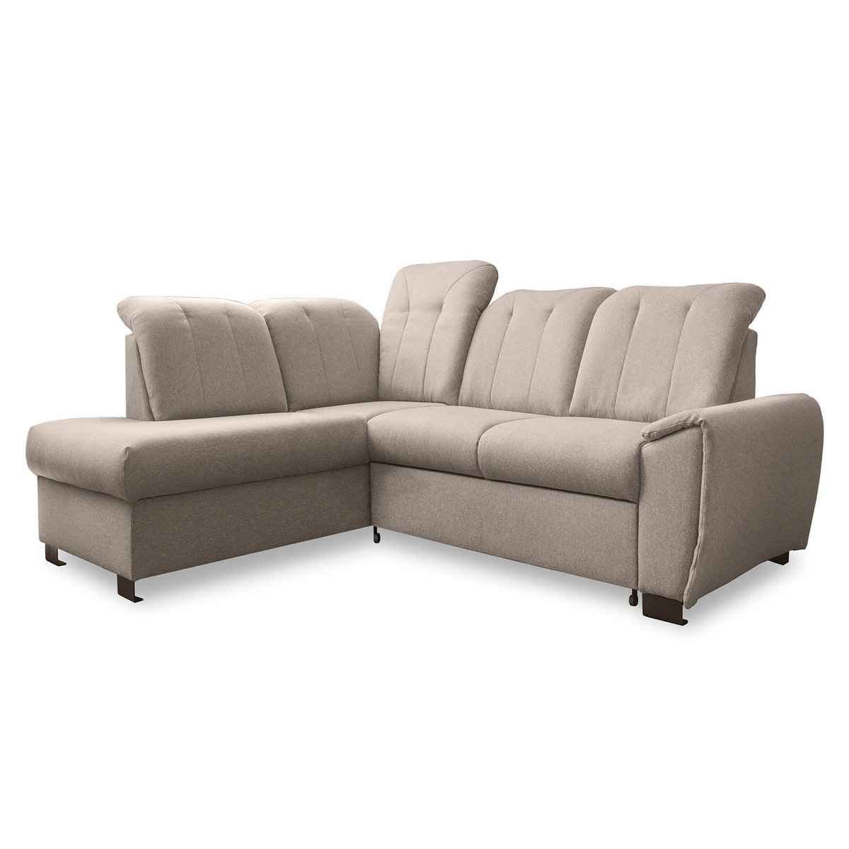 BEST MOBILIER Paul - canapé d'angle gauche - 5 places - convertible avec coffre et têtières - en tissu