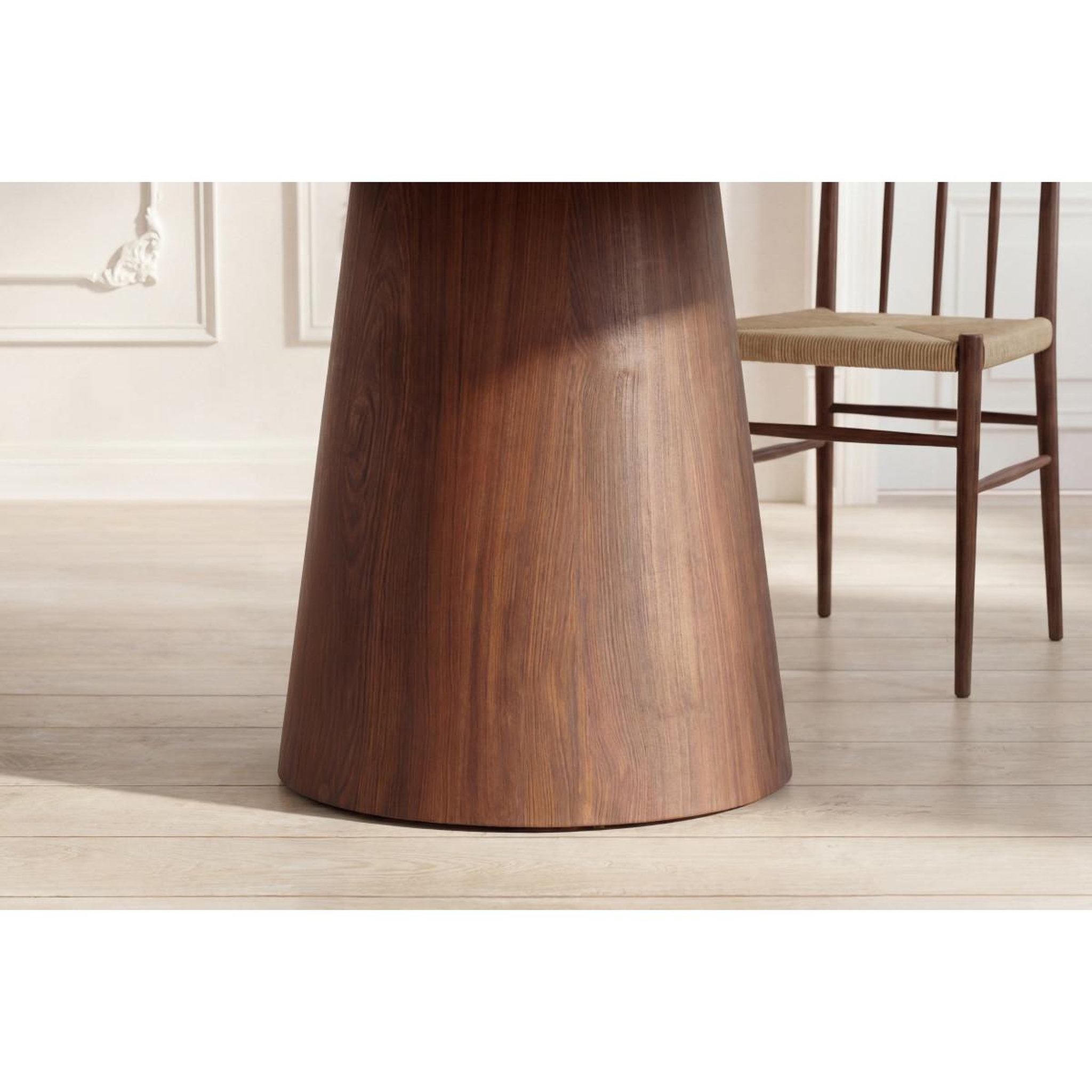 Voir la diapositive 4 : Paris Prix Table à manger ronde  lanzi  120cm beige & marron
