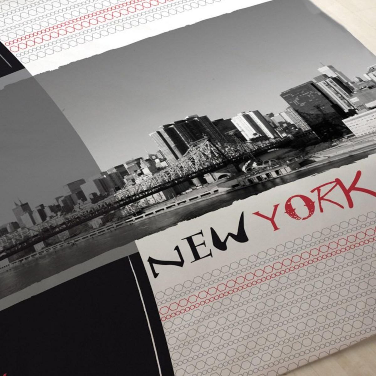 Dourev Housse de couette 260x240 MANHATTAN + 2 taies 100% coton