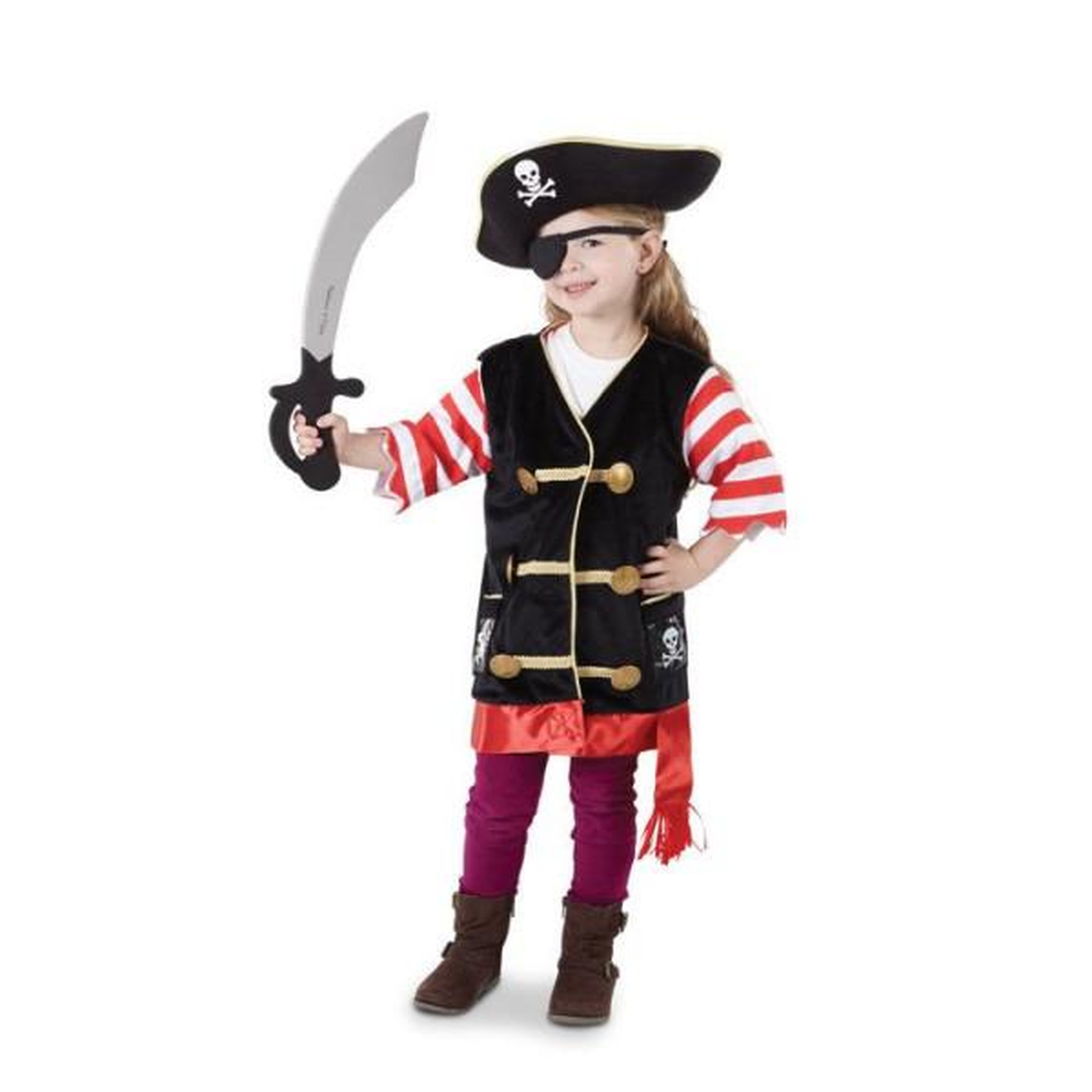 Voir la diapositive 2 : MELISSA & DOUG Déguisement de pirate avec accessoires melissa & doug - veste + chapeau + épée - spin master - de 3 a 6 ans