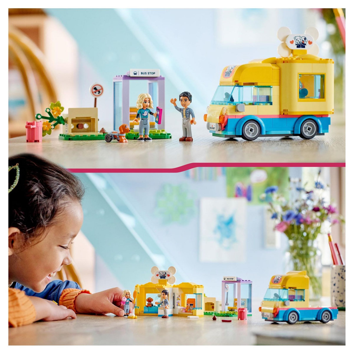 LEGO Friends 41741 Le fourgonnette de sauvetage canin, Jeu de Chiot, Jouet Animaux