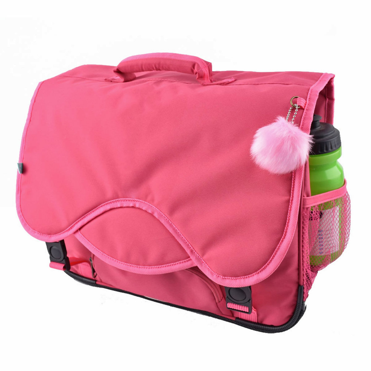 AUCHAN Cartable 41 cm CM1/CM2 rose forme moderne