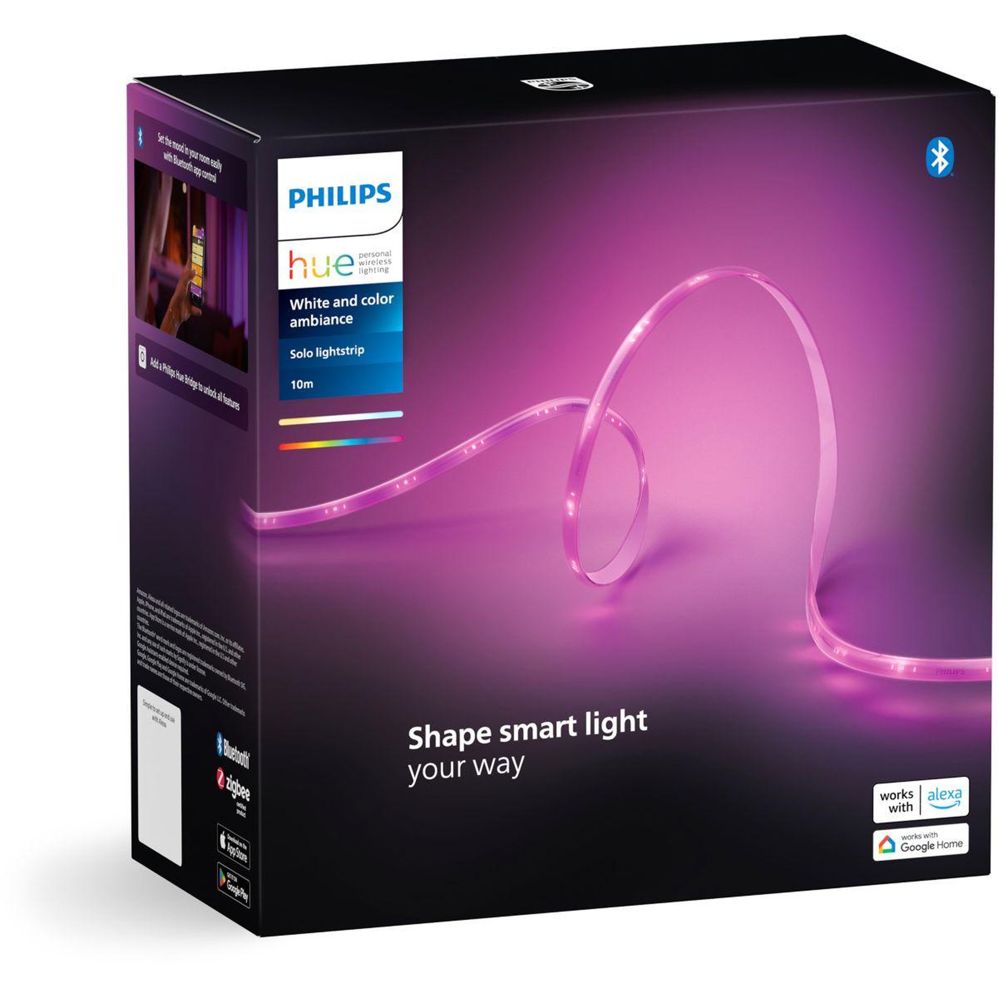 Voir la diapositive 4 : Philips Ruban LED HUE W&C Lightstrip Solo 10m