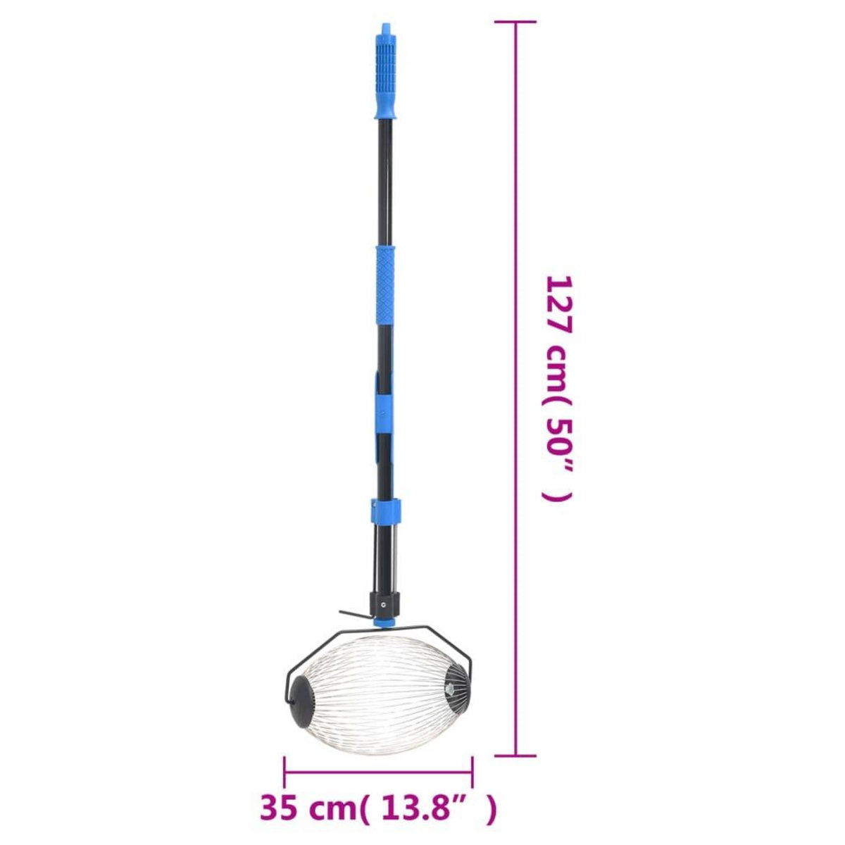 VIDAXL Collecteur de noix bleu 127 cm acier
