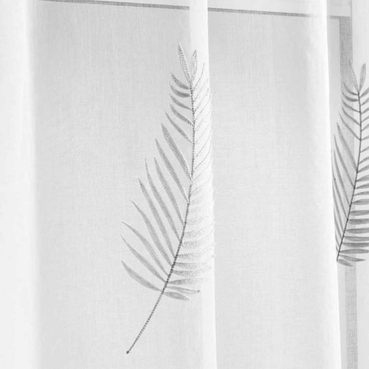 Paris Prix Rideau Voilage à Œillets  Palmeor  140x240cm Argent