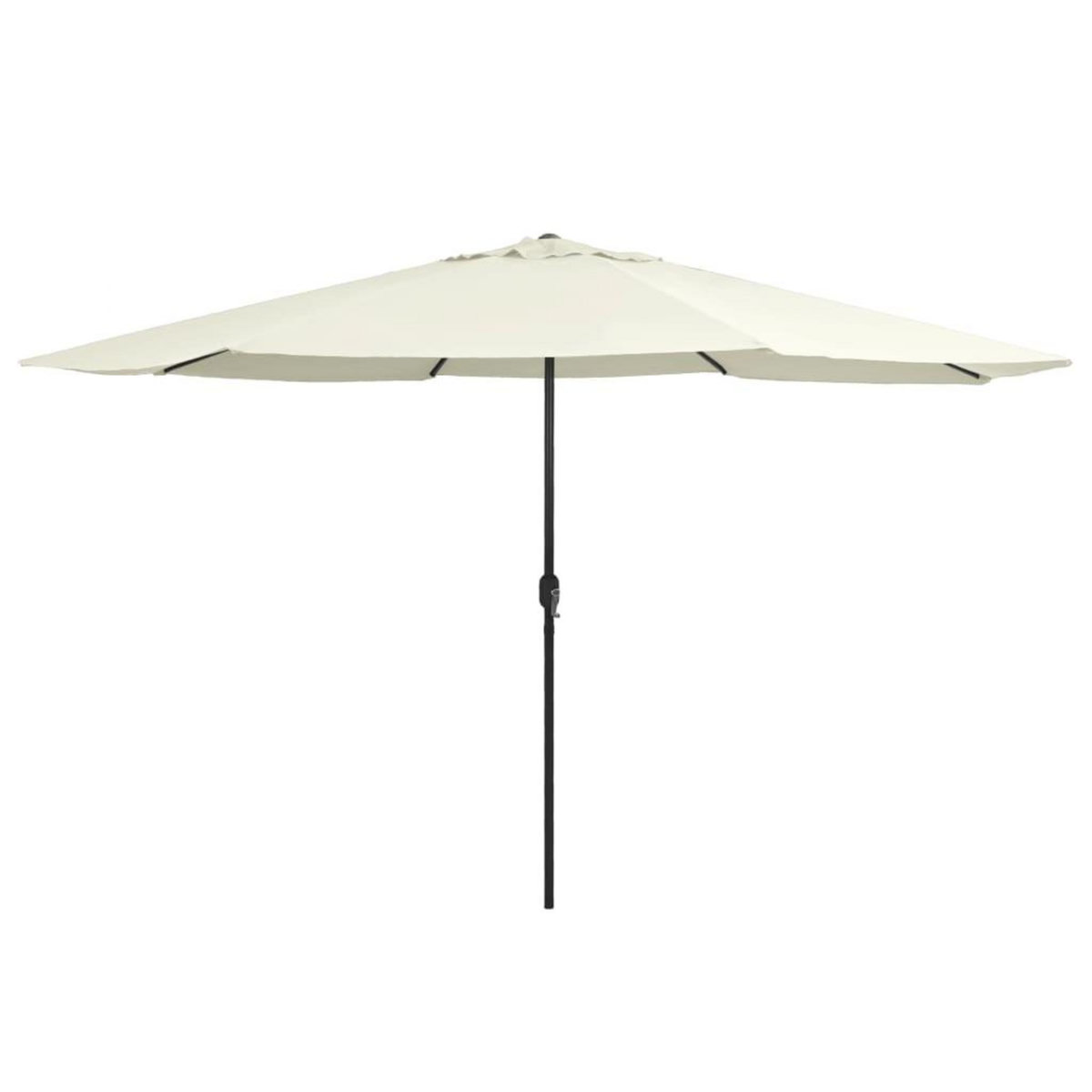 VIDAXL Parasol de jardin avec mat en metal 390 cm blanc sable