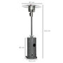 Voir la diapositive 3 : OUTSUNNY Parasol chauffant commercial 12,5 kW - chauffage extérieur gaz - chauffage de terrasse - double sécurité - puissance réglable - roulettes - acier inox. gris