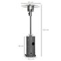 Voir la diapositive 3 : OUTSUNNY Parasol chauffant commercial 12,5 kW - chauffage extérieur gaz - chauffage de terrasse - double sécurité - puissance réglable - roulettes - acier inox. gris