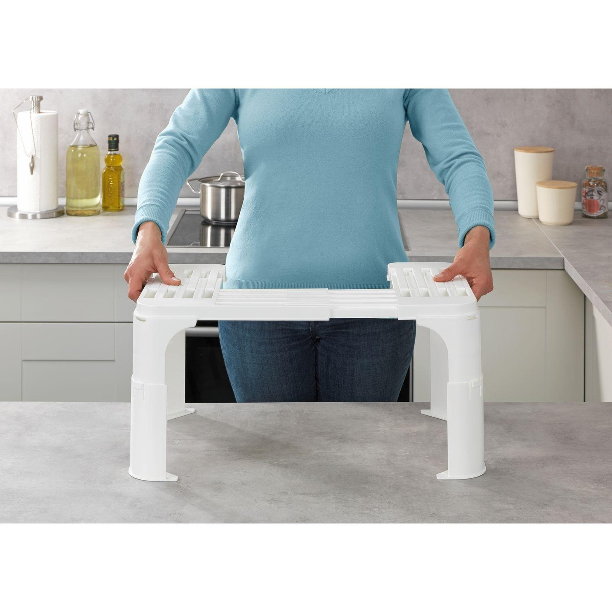 Voir la diapositive 2 : Wenko Etagère universelle multi-flex en polypropylène - blanc