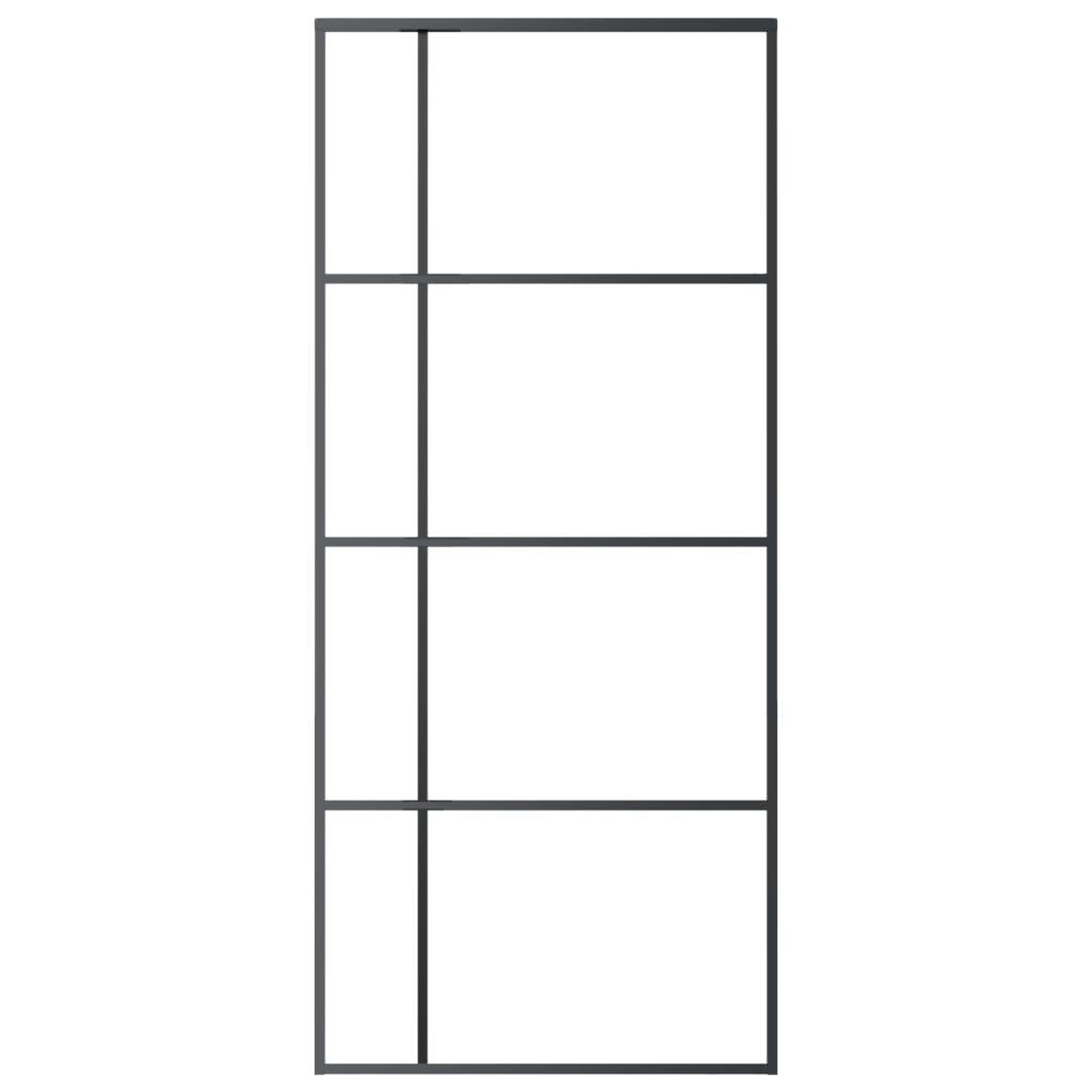 Voir la diapositive 3 : VIDAXL Porte coulissante Verre ESG depoli et aluminium 90x205 cm Noir