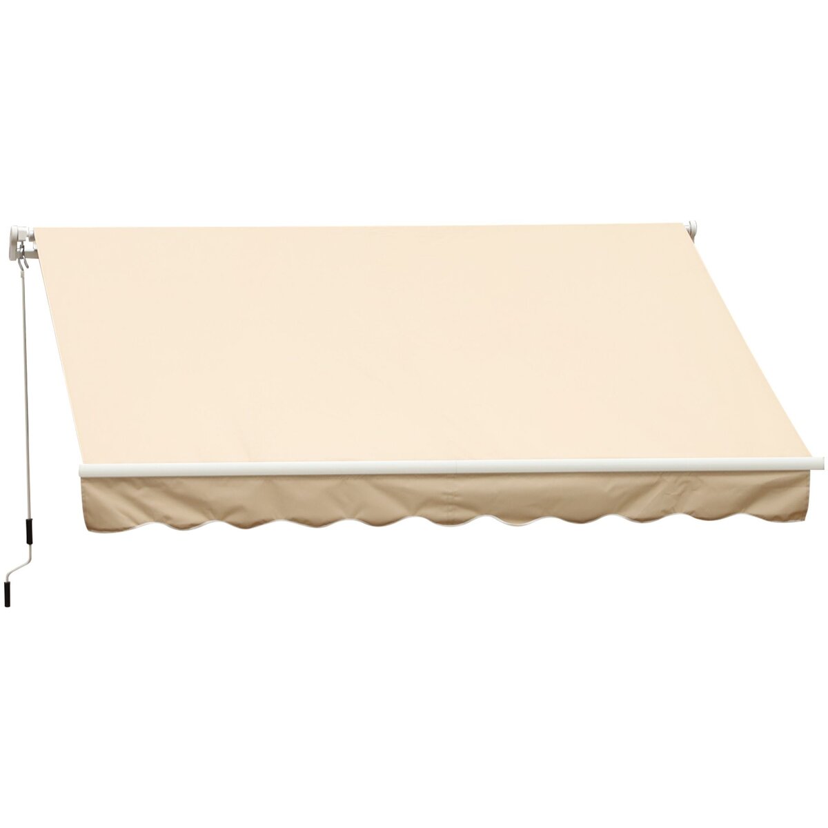 OUTSUNNY Store banne manuel rétractable alu. polyester imperméabilisé haute densité 4 x 2,5 m beige