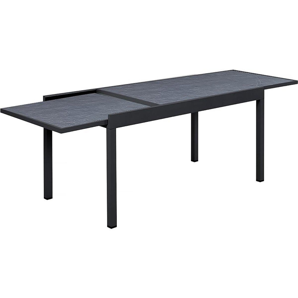 Habitat et Jardin Table jardin en aluminium extensible  Lagos  - 200/320 x 105 x 76 cm - Noir