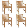Voir la diapositive 2 : VIDAXL Chaises de jardin lot de 4 et coussins noir Bois de teck solide