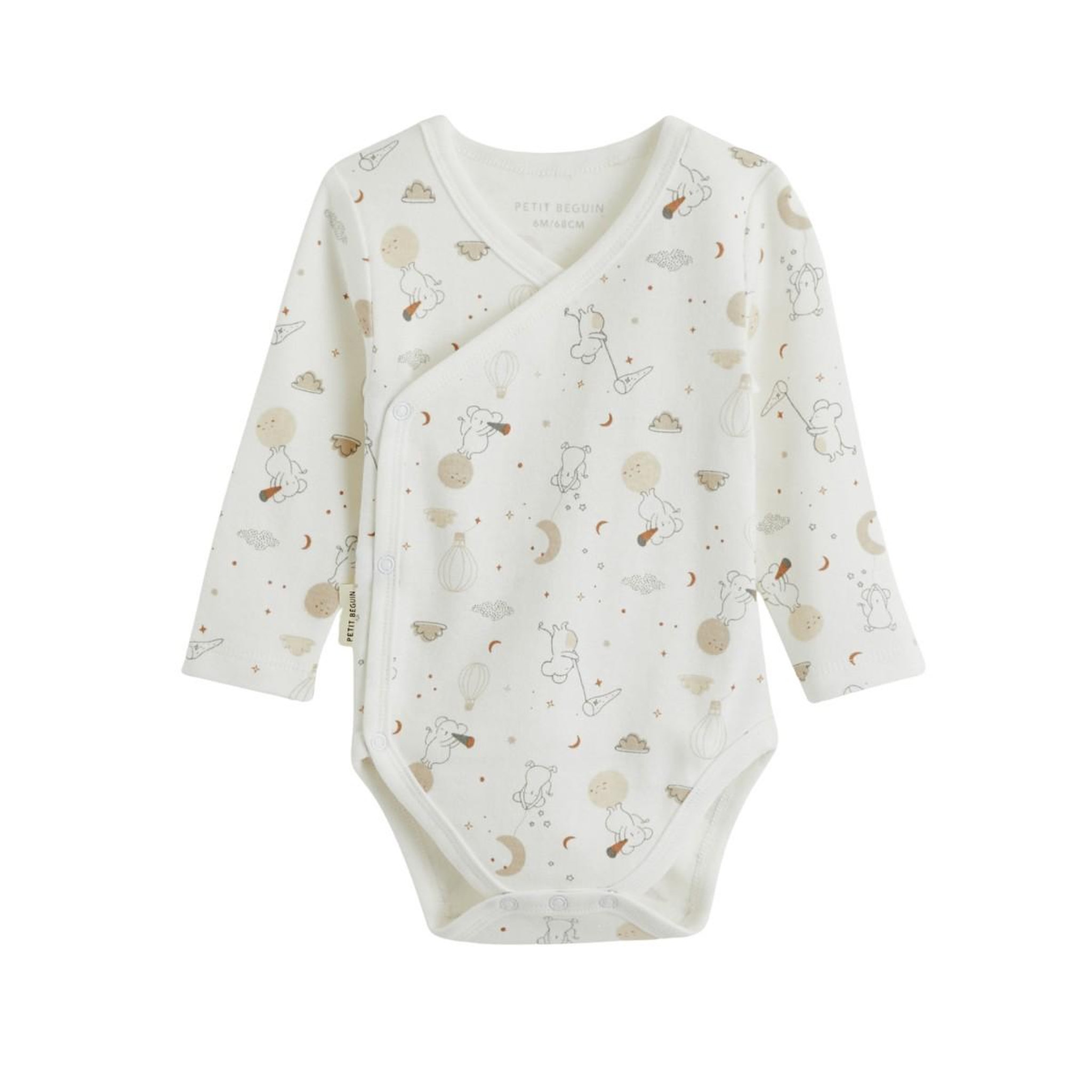 Voir la diapositive 3 : Petit Béguin Lot de 2 bodies bébé manches longues ouverture croisée eliah