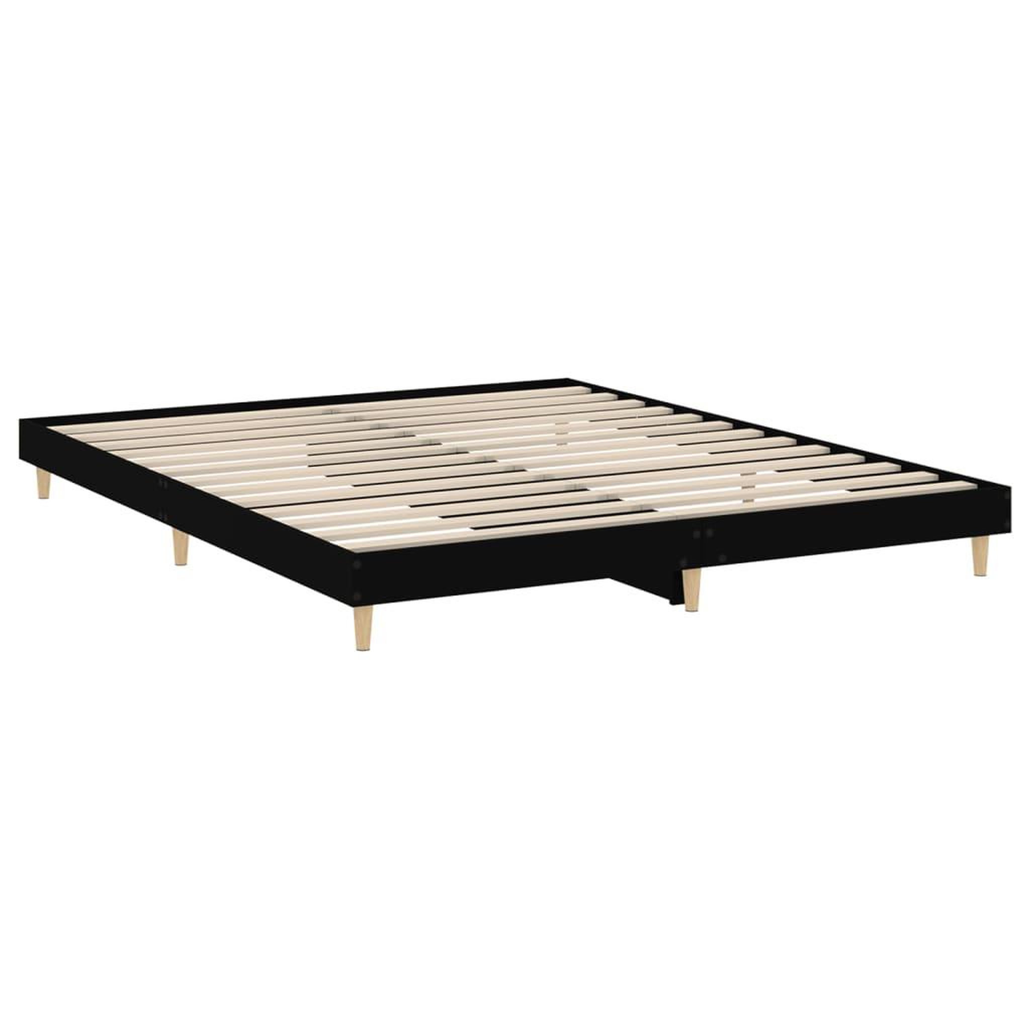 Voir la diapositive 5 : VIDAXL Cadre de lit sans matelas noir 200x200 cm bois d'ingenierie