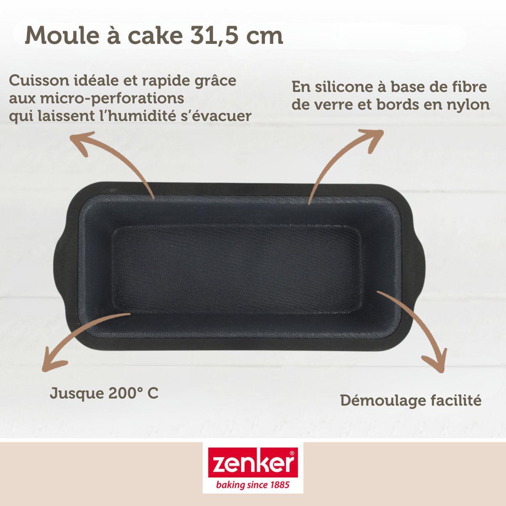 Voir la diapositive 6 : ZENKER Moule à cake 31,5 cm zenker silicone fibre de verre