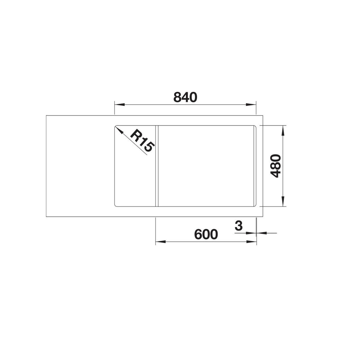 Blanco Pack évier à encastrer 86cm anthracite + mitgeur - 528438