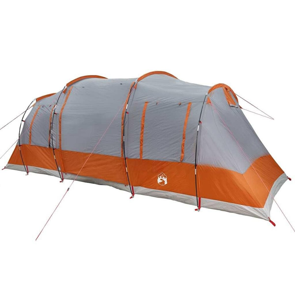 VIDAXL Tente de camping tunnel 4 personnes gris et orange impermeable
