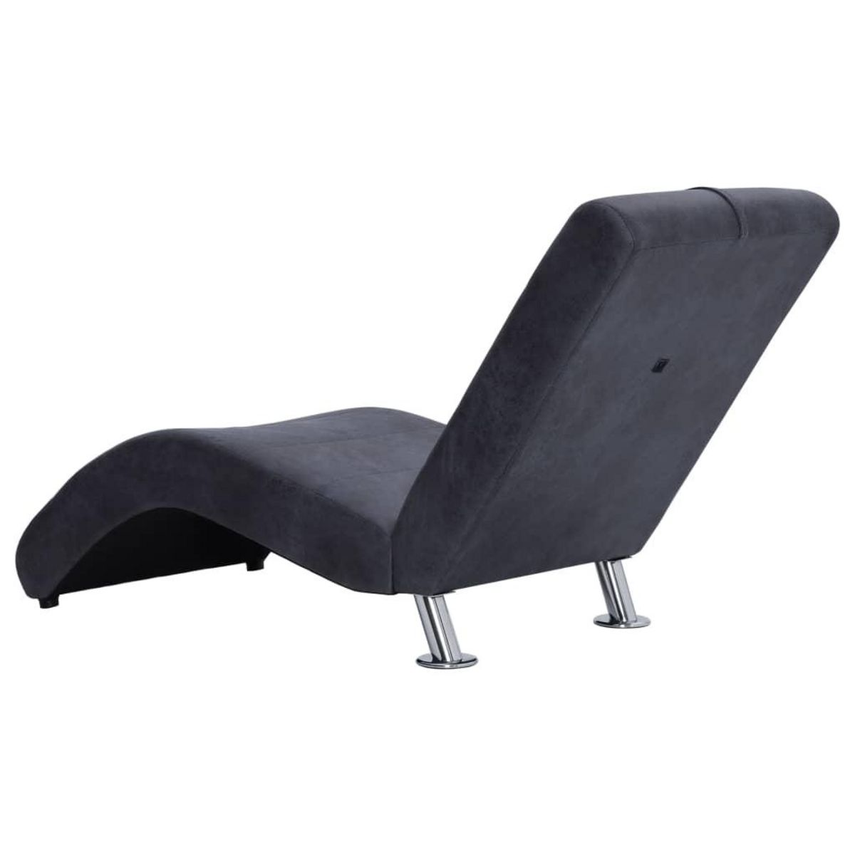 VIDAXL Chaise longue avec oreiller Gris Similicuir daim