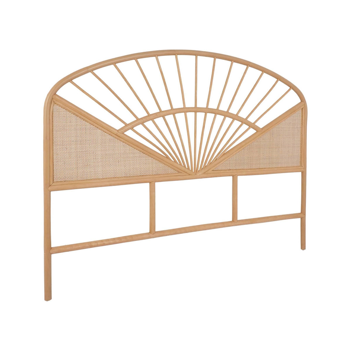 SWEEEK Tête de lit en rotin naturel et cannage, bois clair, bohème
