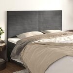 VIDAXL Tetes de lit 4 pcs Gris fonce 100x5x78/88 cm Velours