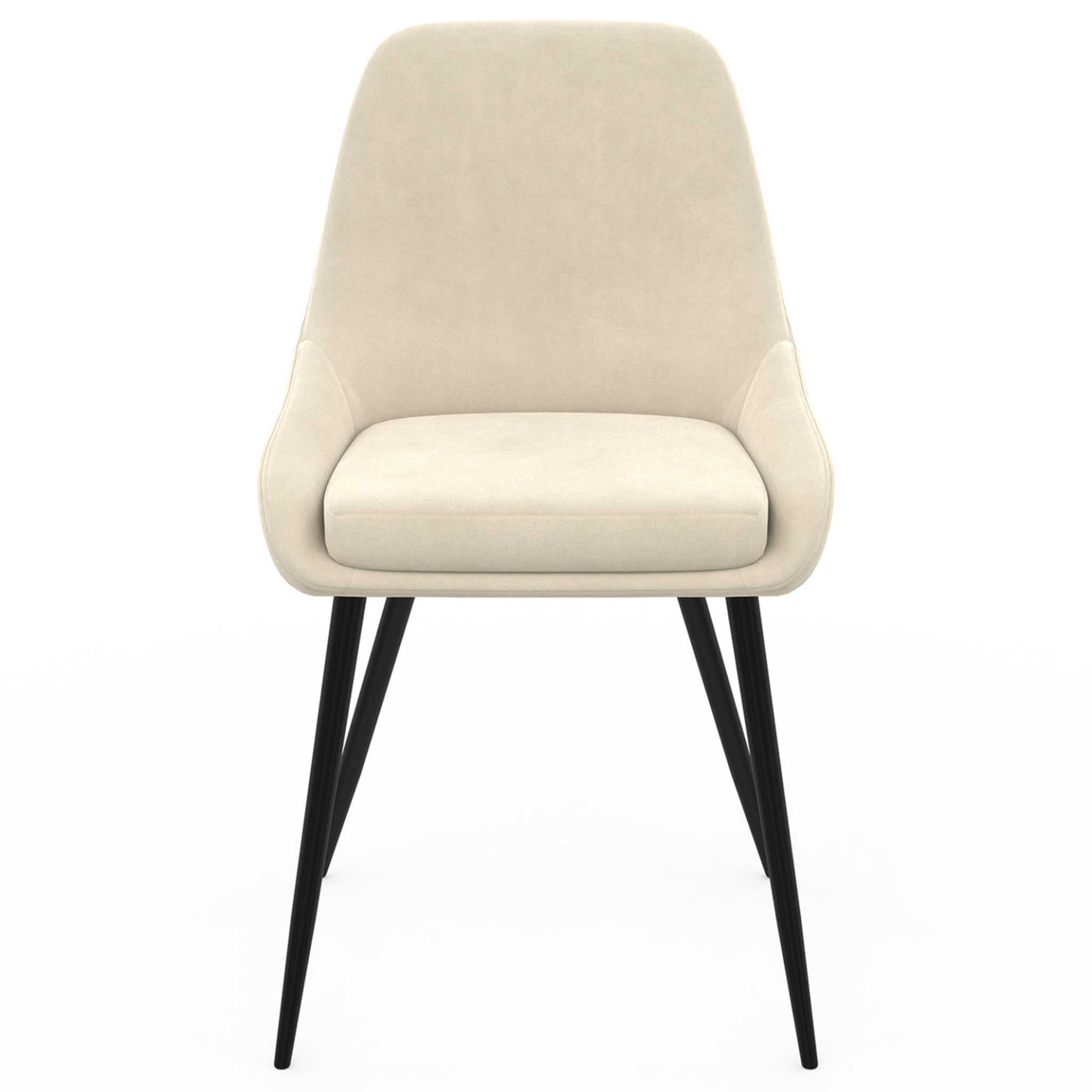 Voir la diapositive 4 : ID MARKET Lot de 4 chaises thalya en velours beige avec accoudoirs