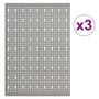 Voir la diapositive 3 : VIDAXL Panneaux a chevilles muraux 3 pcs 40x58 cm Acier