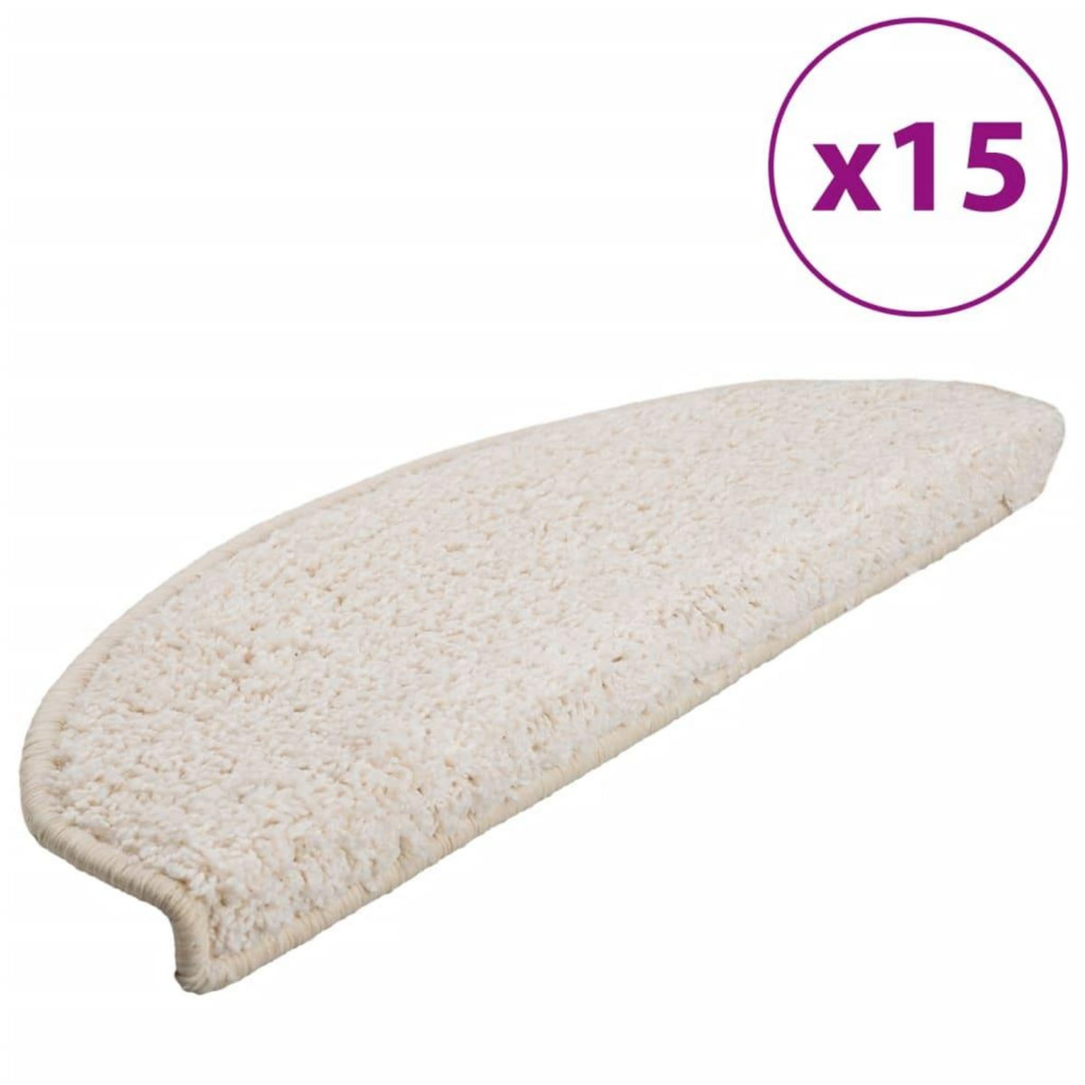 VIDAXL Tapis d'escalier 15 pcs blanc 65x21x4 cm