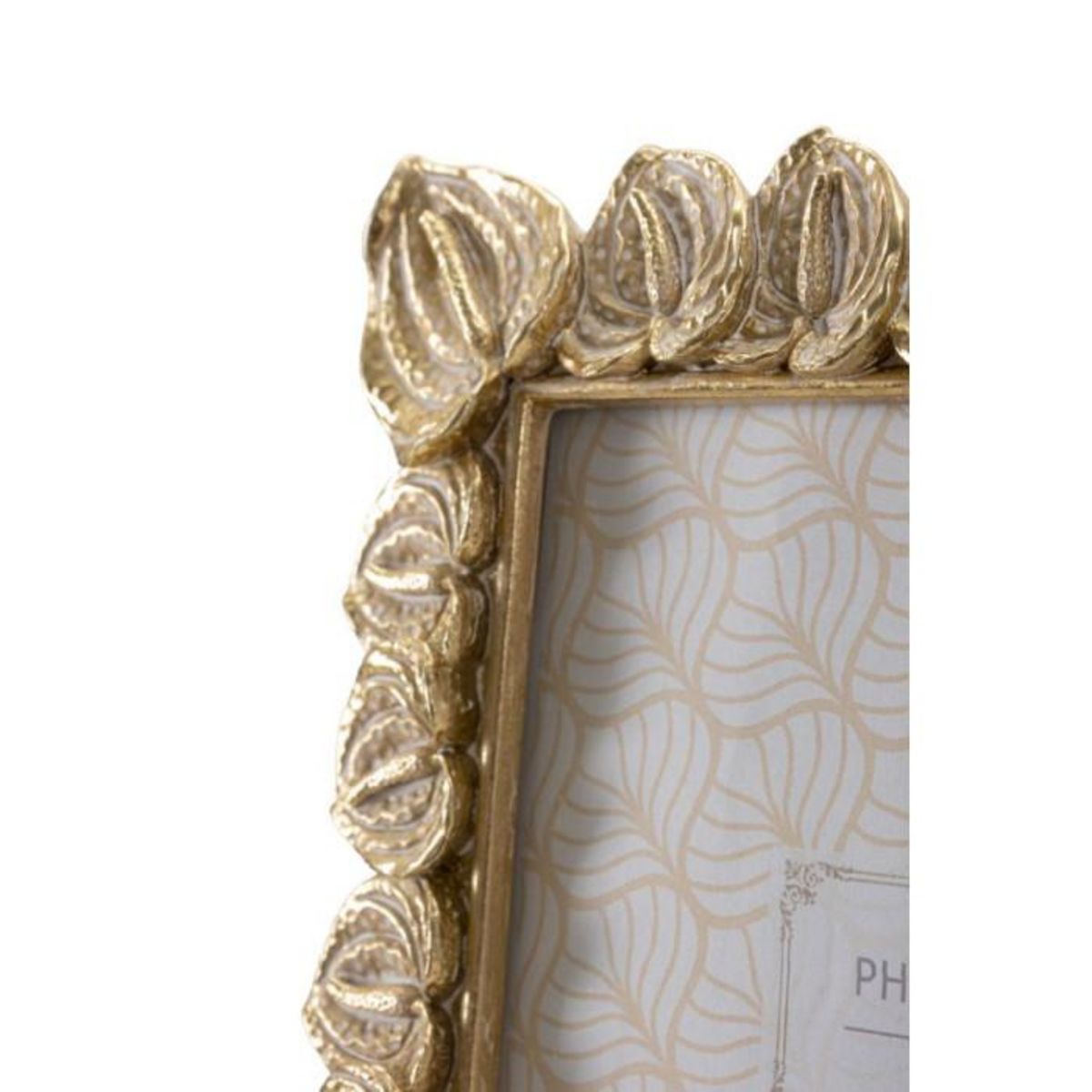 Paris Prix Cadre Photo Déco Pétales de Fleurs  Anthurium  15x20cm Or