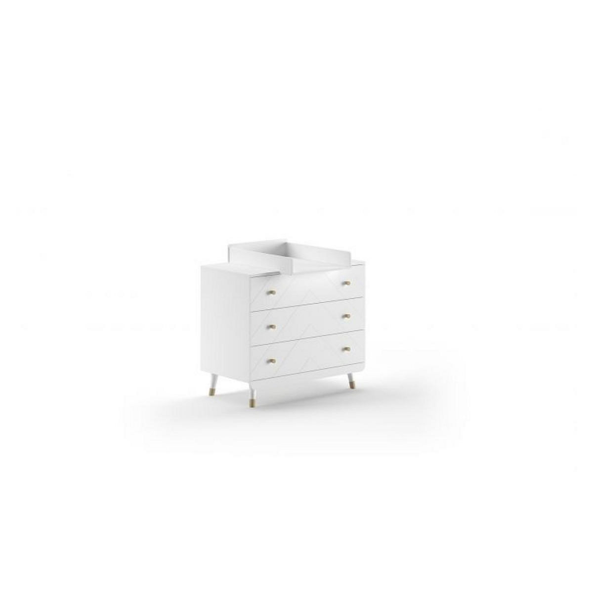 Vipack Ensemble 4 Pièces Billy blanc Lit Commode Plan À Langer Armoire