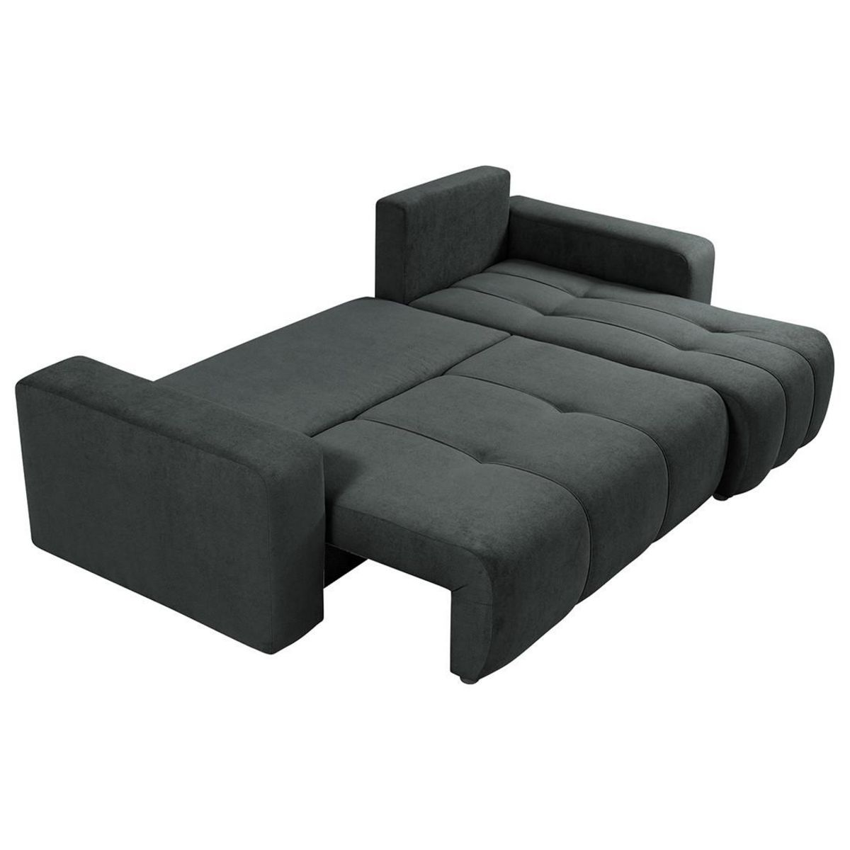 BEST MOBILIER Nicole - canapé d'angle réversible 4 places convertible avec coffre en tissu