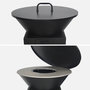 Voir la diapositive 3 : SWEEEK Braséro de cuisson Ø81.5cm avec grille de cuisson. espace de rangement et couvercle noir