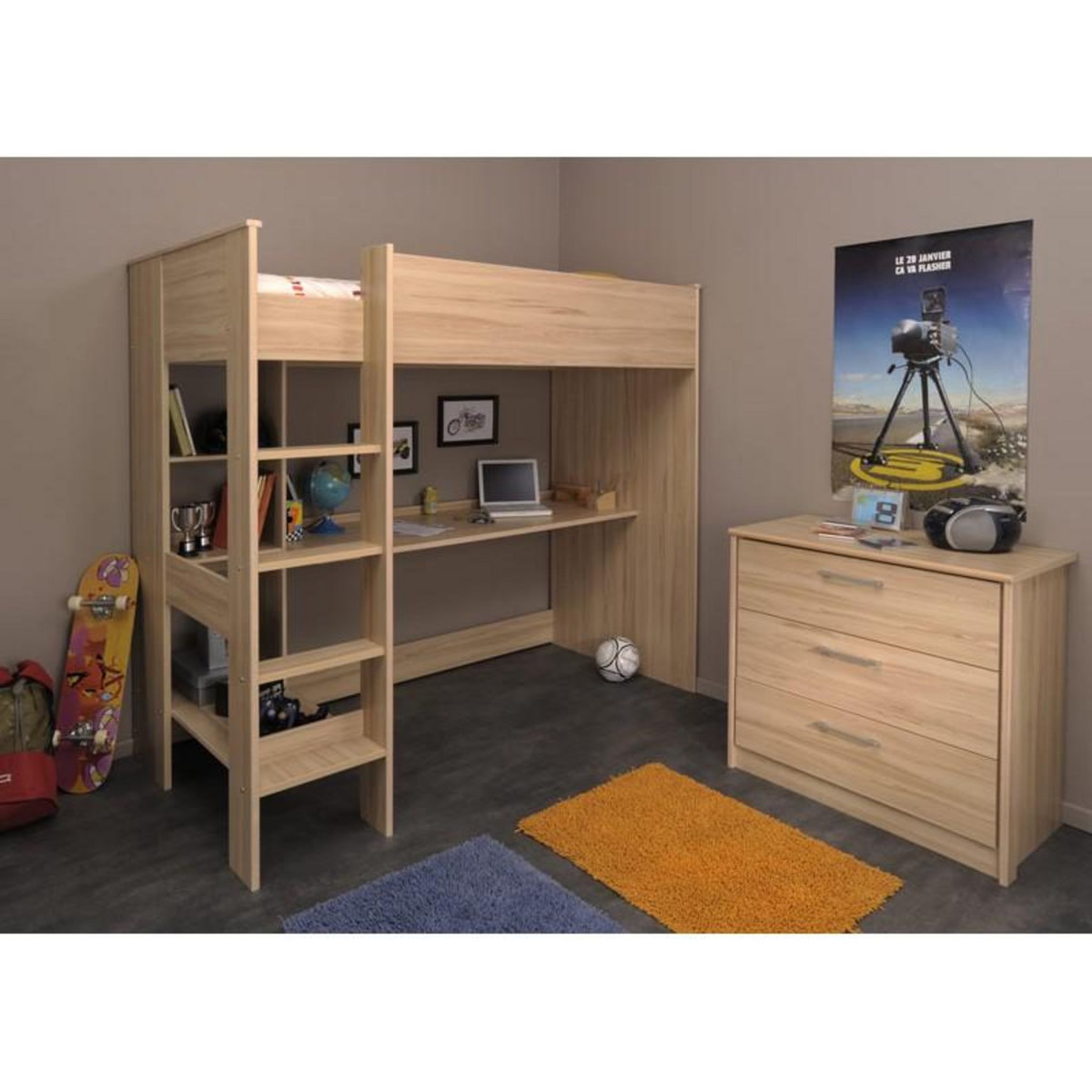 Paris Prix Commode 3 Tiroirs  Jordan  Bois Clair