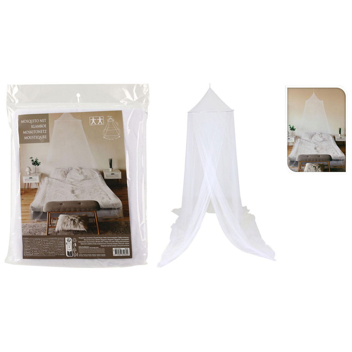 Koopman Moustiquaire ciel de lit pour 2 personnes en polyester - KOOPMAN