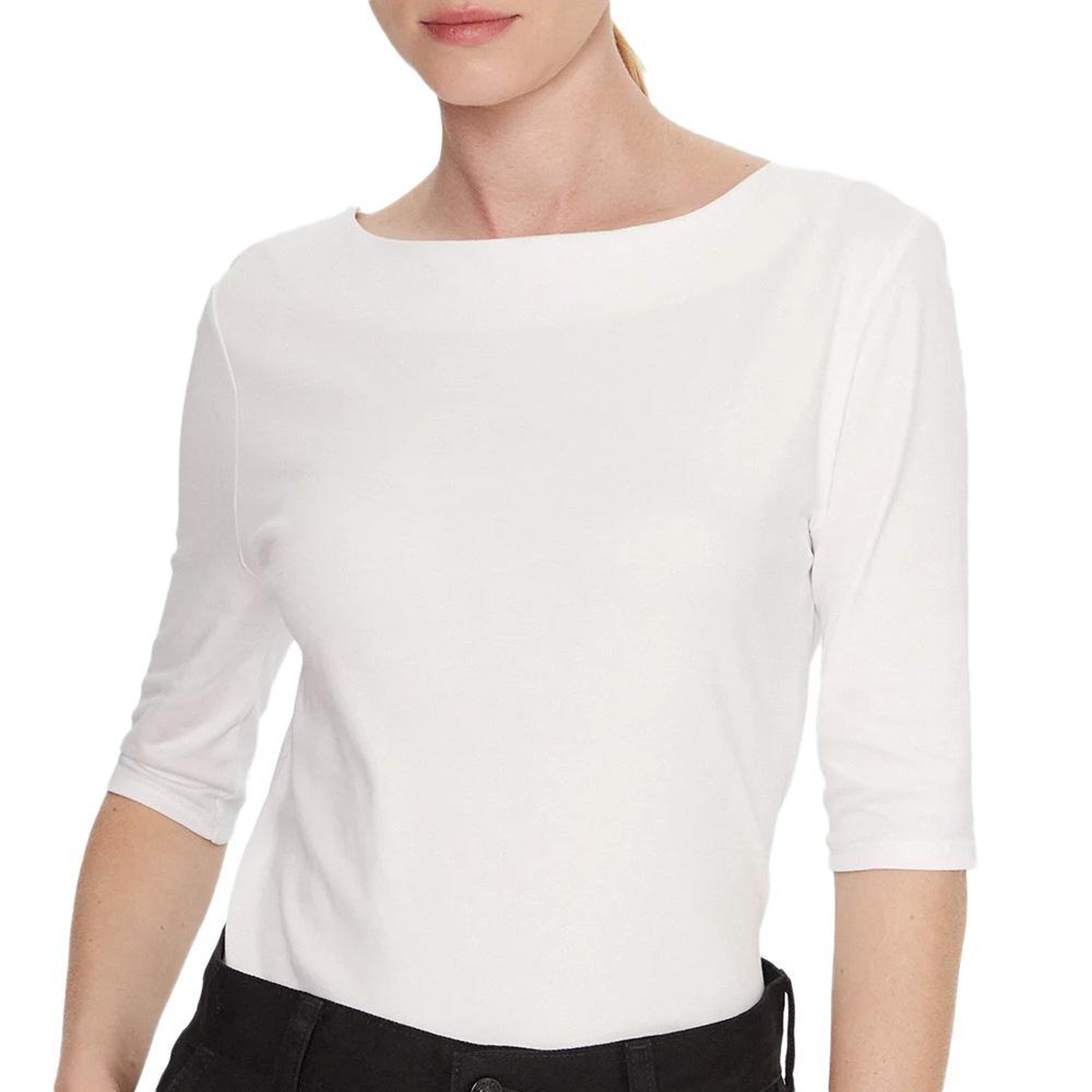CALVIN KLEIN JEANS T-Shirt Blanc Femme Calvin Klein Jeans Half Supima Boat. Coloris disponibles : Blanc