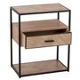 Voir la diapositive 5 : Paris Prix Table d'Appoint 1 Tiroir  Miraza  61cm Naturel & Noir