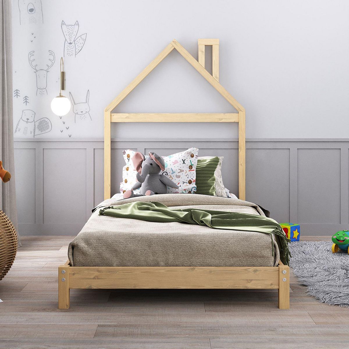 IDIMEX Lit enfant LIZ 90 x 200 cm en pin massif