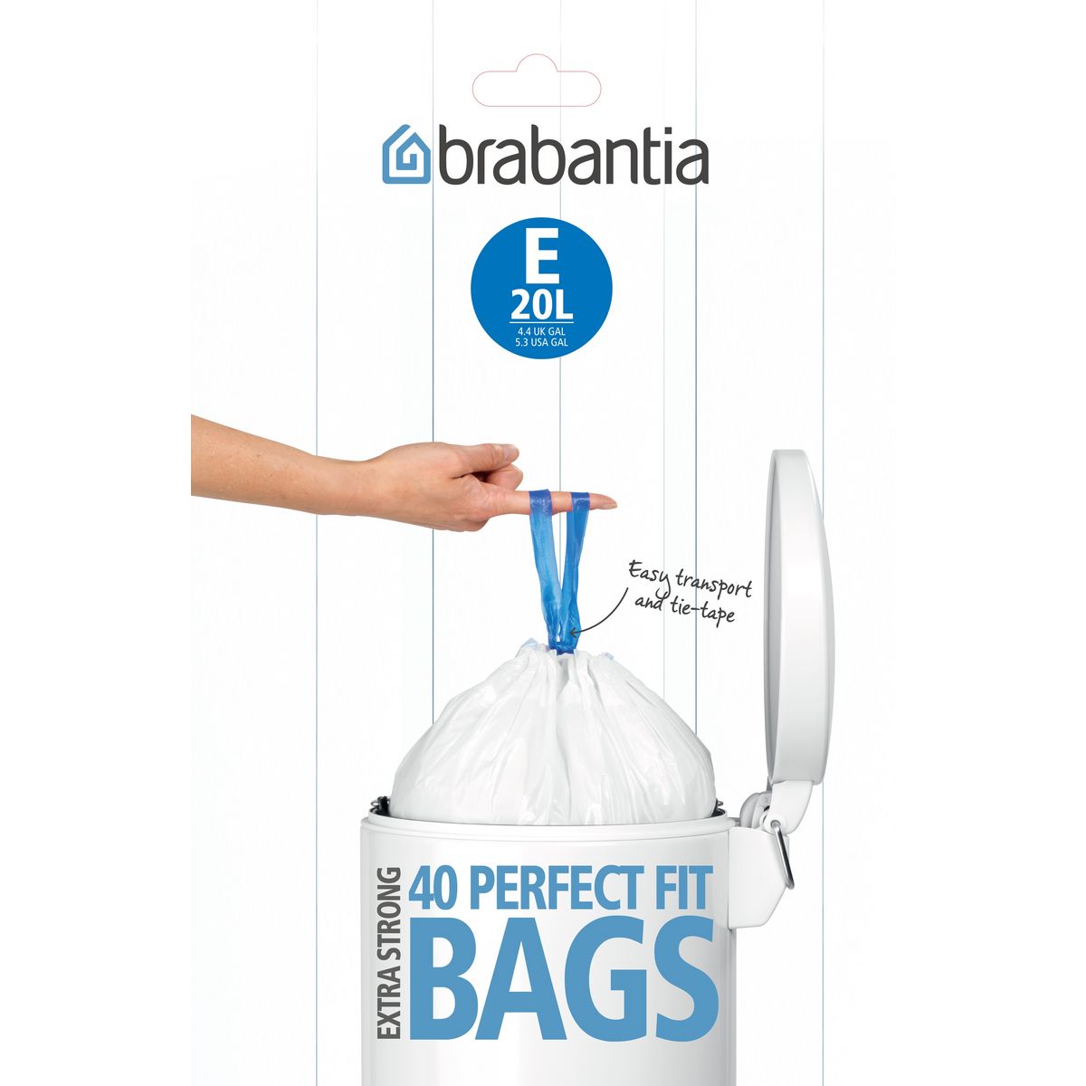 BRABANTIA Distributeur 40 sacs poubelle E Perfecfit 20 Litres