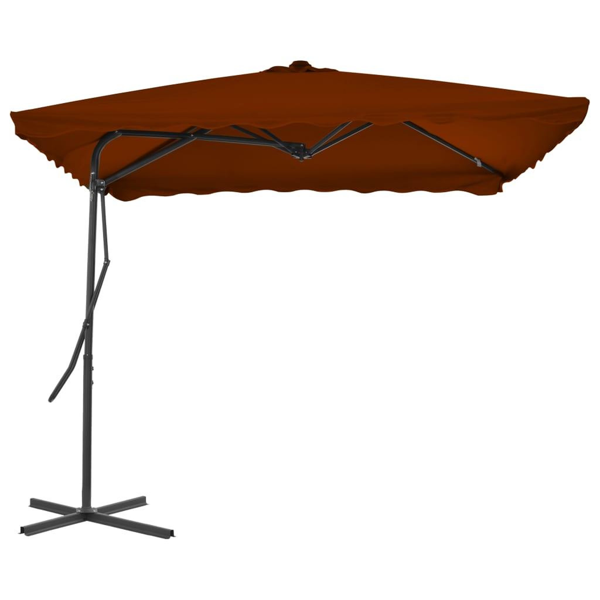 Voir la diapositive 2 : VIDAXL Parasol de jardin avec mat en acier terre cuite 250x250x230 cm
