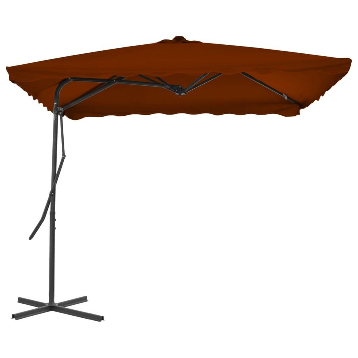 VIDAXL Parasol de jardin avec mat en acier terre cuite 250x250x230 cm