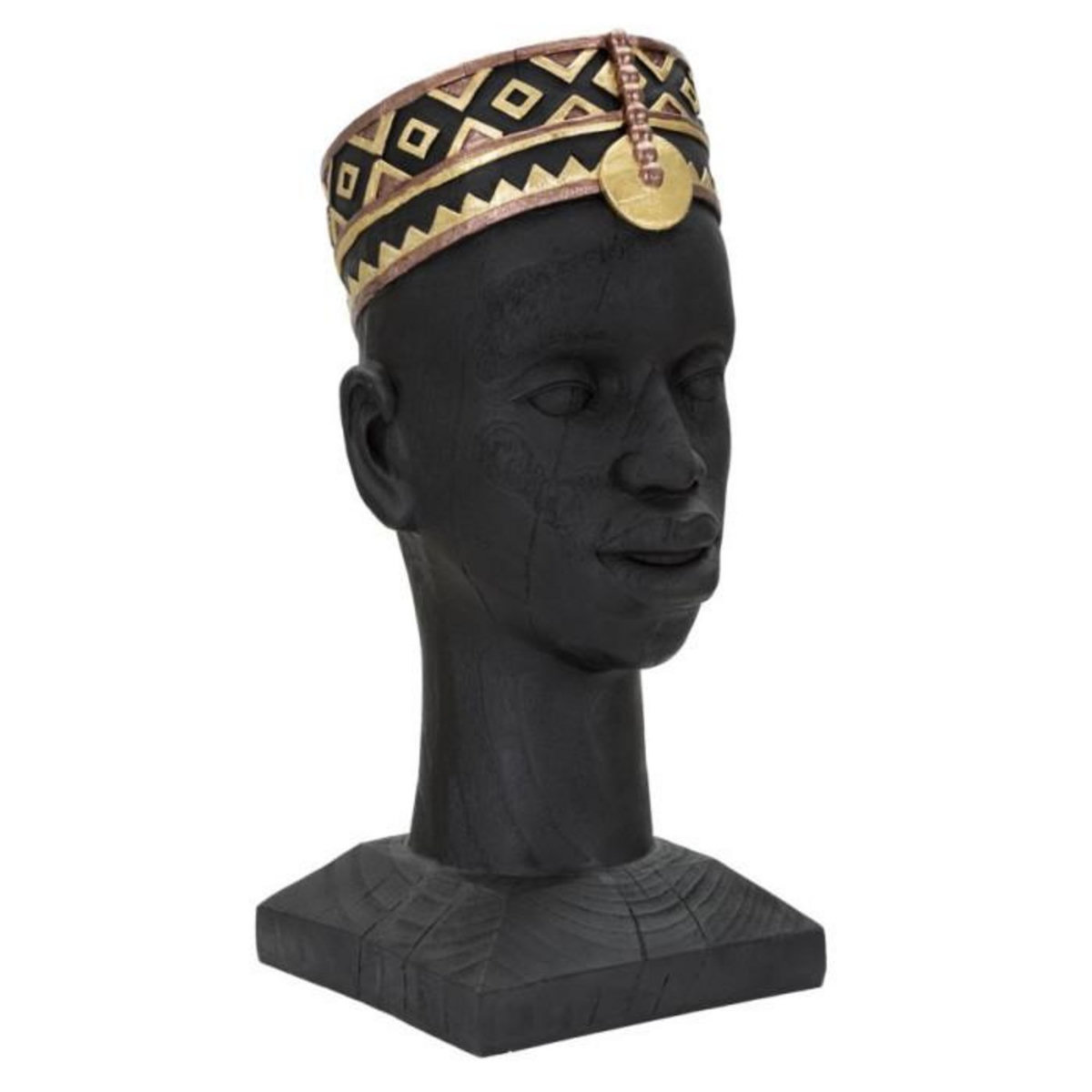 Paris Prix Statue Tête Homme Couvre-Chef  Massai  56cm Noir