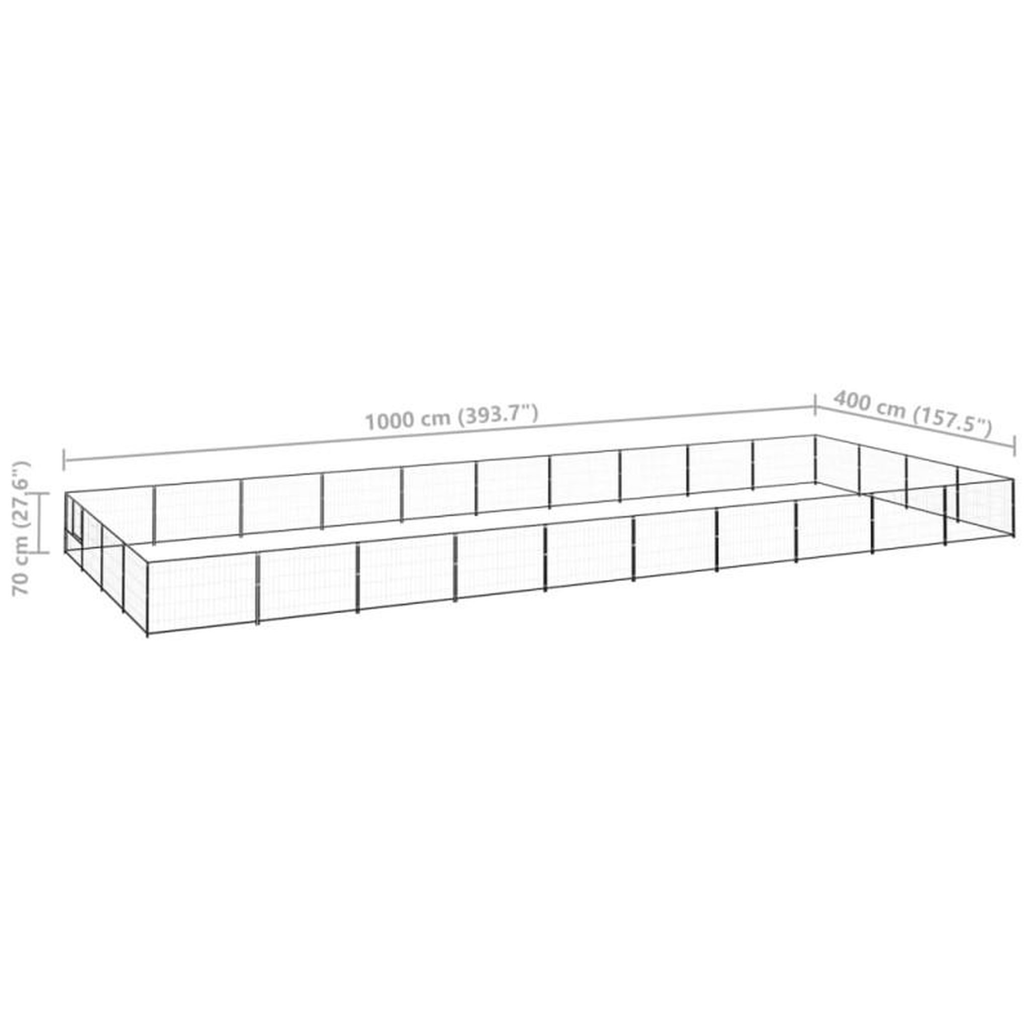 Voir la diapositive 6 : VIDAXL Chenil Noir 40 m² Acier