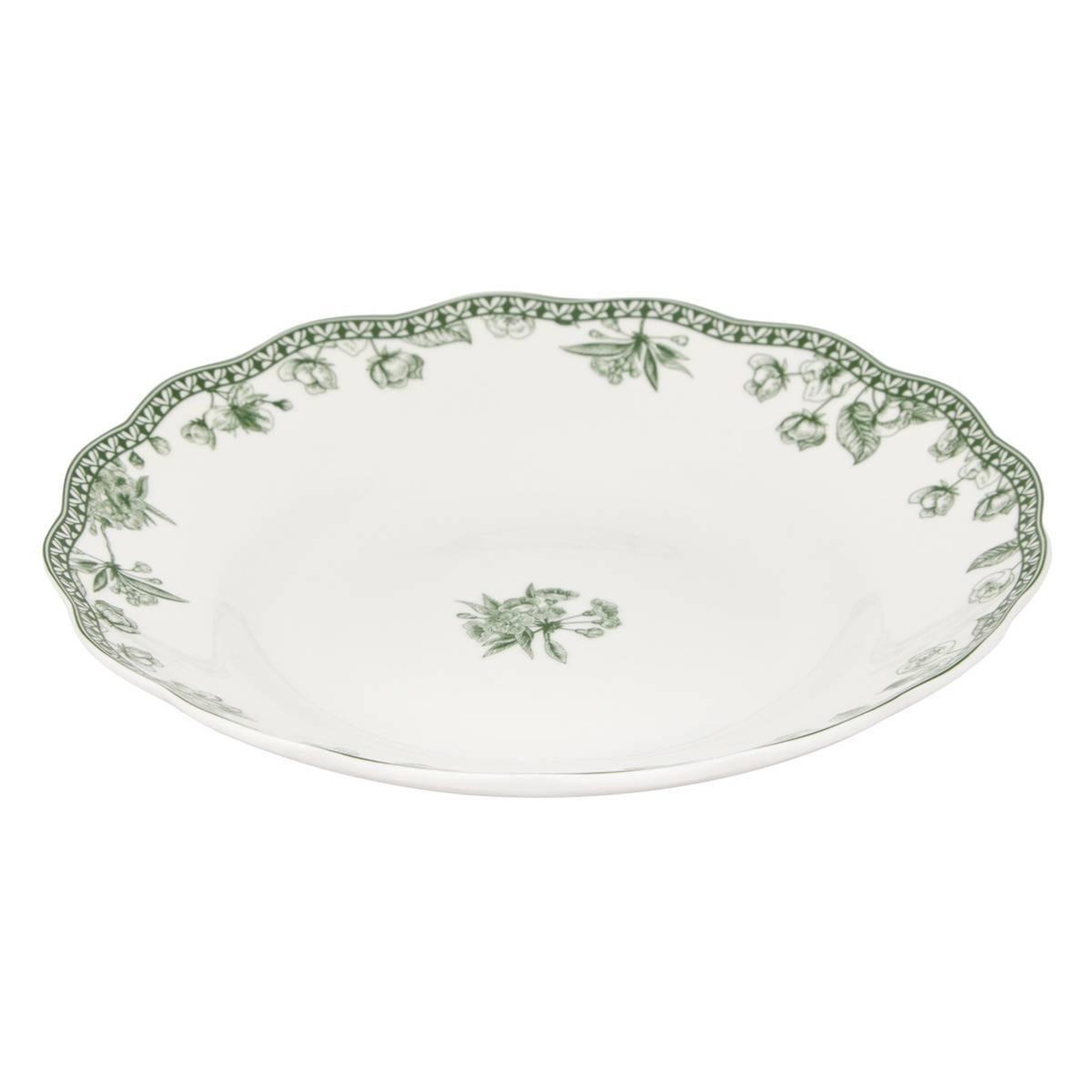 Voir la diapositive 3 : SECRET DE GOURMET Lot de 6 assiettes creuses  lisière  22cm vert